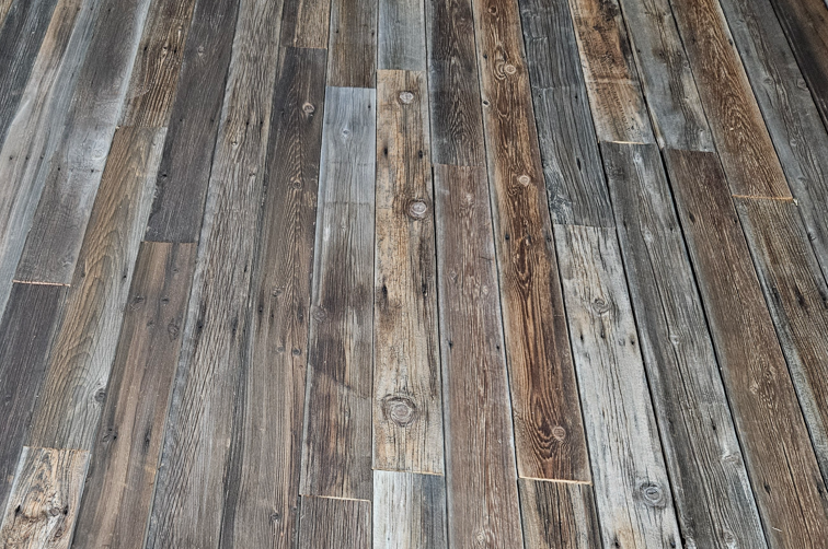 Reclaimed wood feature wall