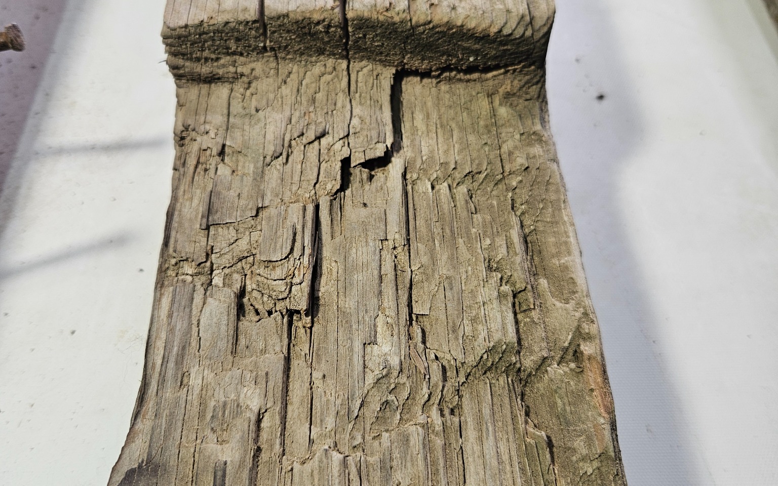 Deeply weathered reclaimed wood